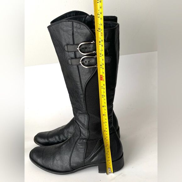 Paul Green Black Leather Heeled Tall Munchen Boots UK 7 (US 9.5) Victorian Prepp - Picture 7 of 12